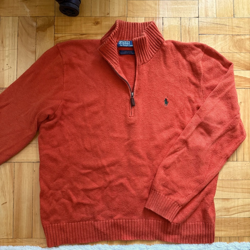 Polo Orange Cotton Sweater
